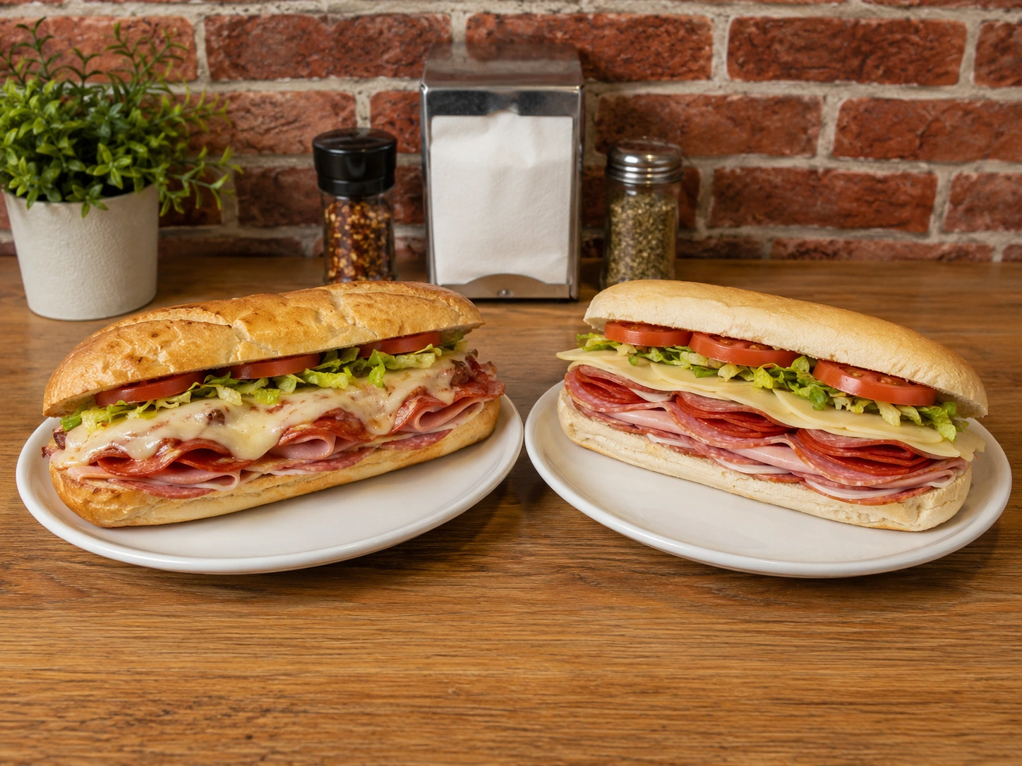 Hot versus cold Italian sandwiches from Wicked Pizza Pies in Norco